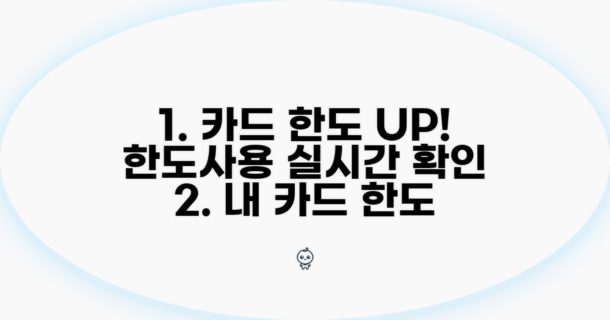 한도 조정 및 사용 가능 카드 확인