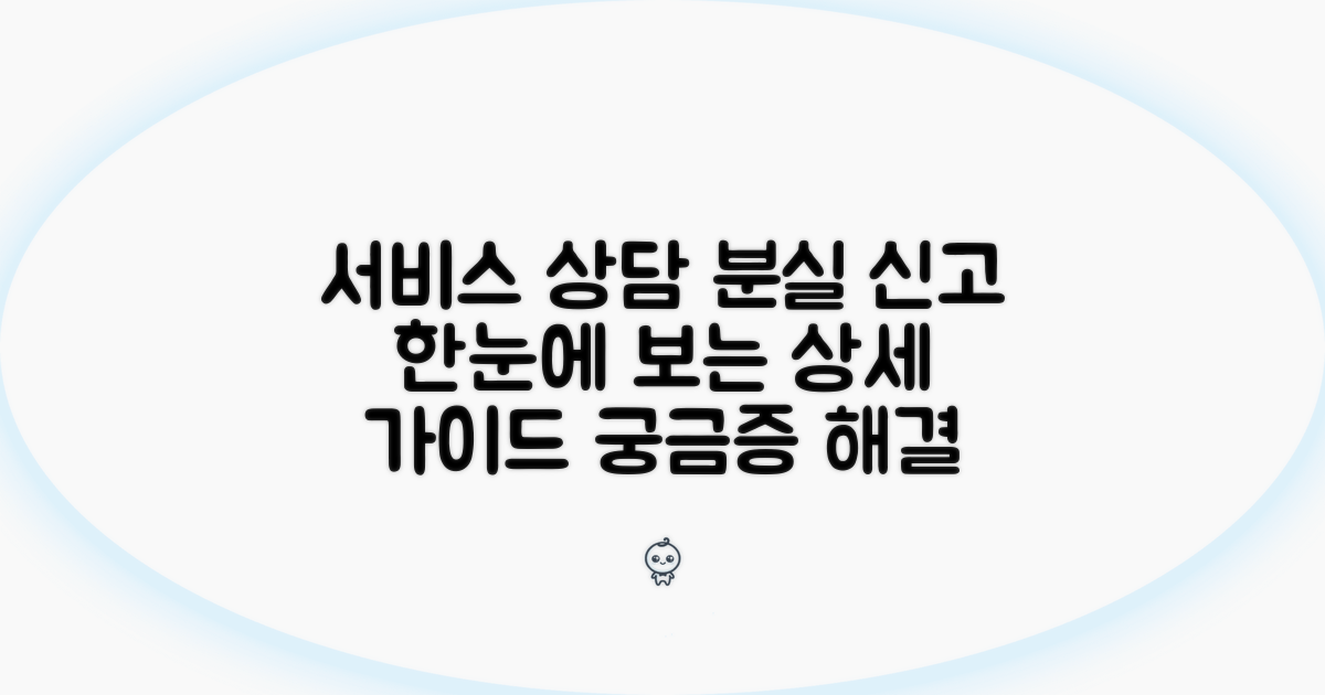 서비스 상담, 분실 신고 방법 상세 안내