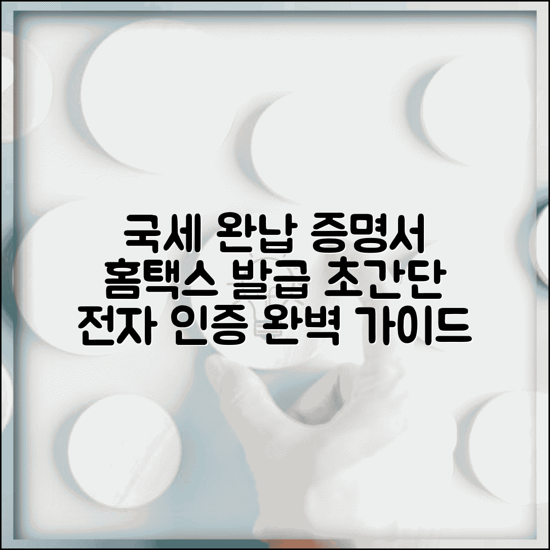 국세완납증명서 홈텍스 발급 방법 | 단계별 절차 안내 | 전자서명 인증 가이드