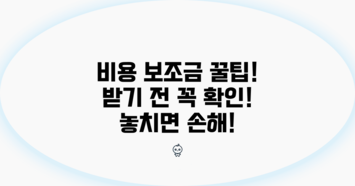 비용 보조금 수령 시 유의사항