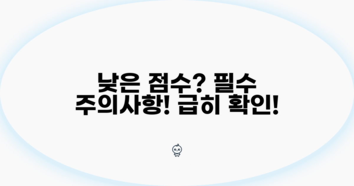 점수 낮다면 꼭 알아야 할 주의사항