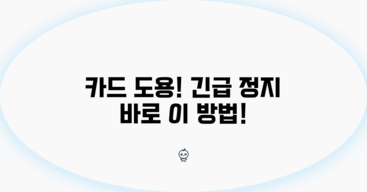 카드 도용 긴급 정지, 이렇게 하세요