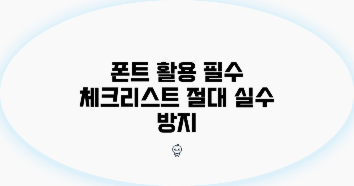 폰트 활용 시 주의사항 완벽 체크