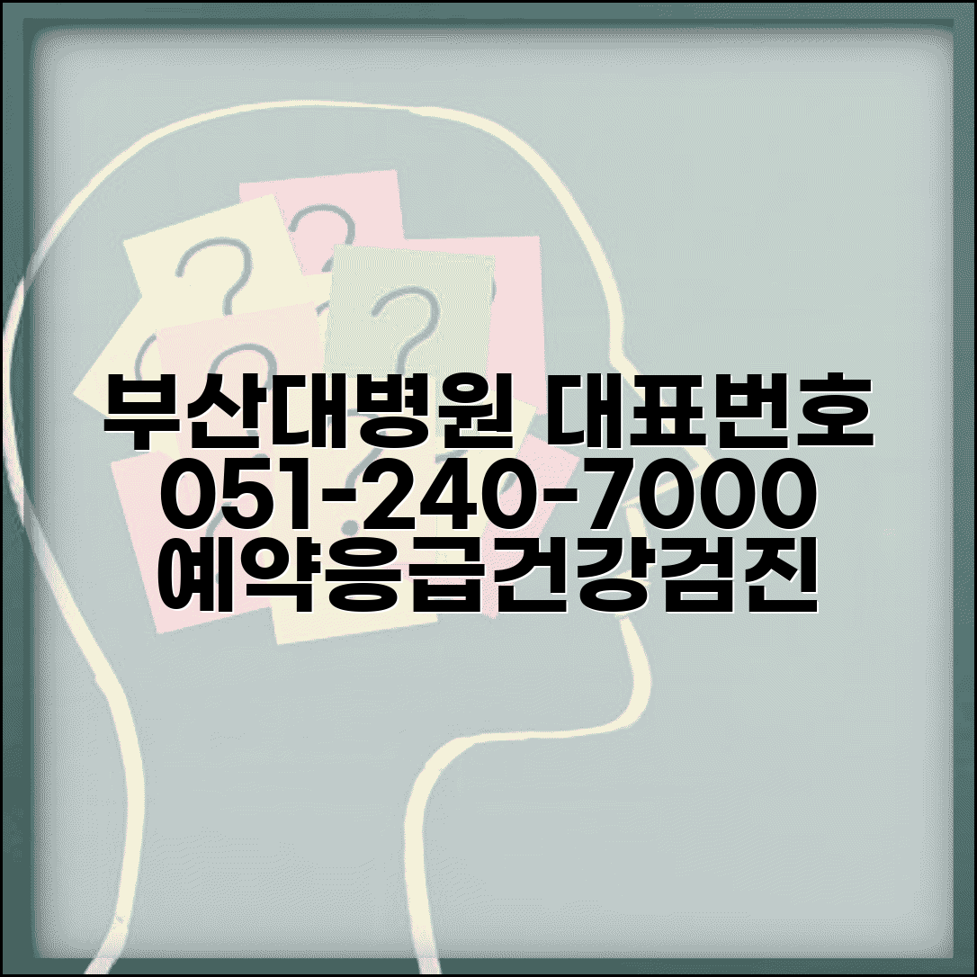부산대병원 대표전화 051-240-7000 | 진료예약, 응급실, 건강검진 총정리