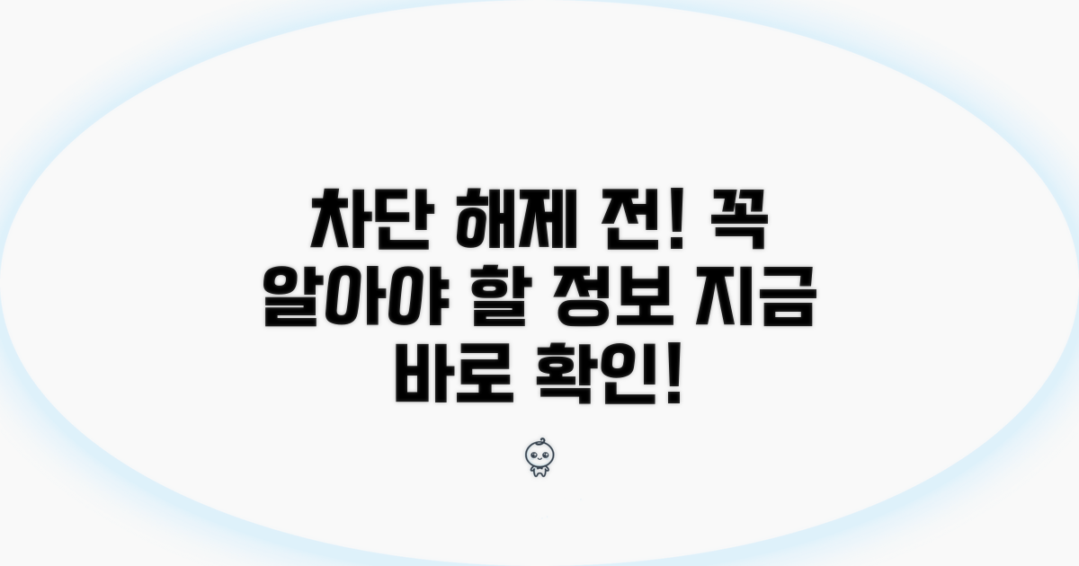 차단 해제 시작 전 핵심 정보